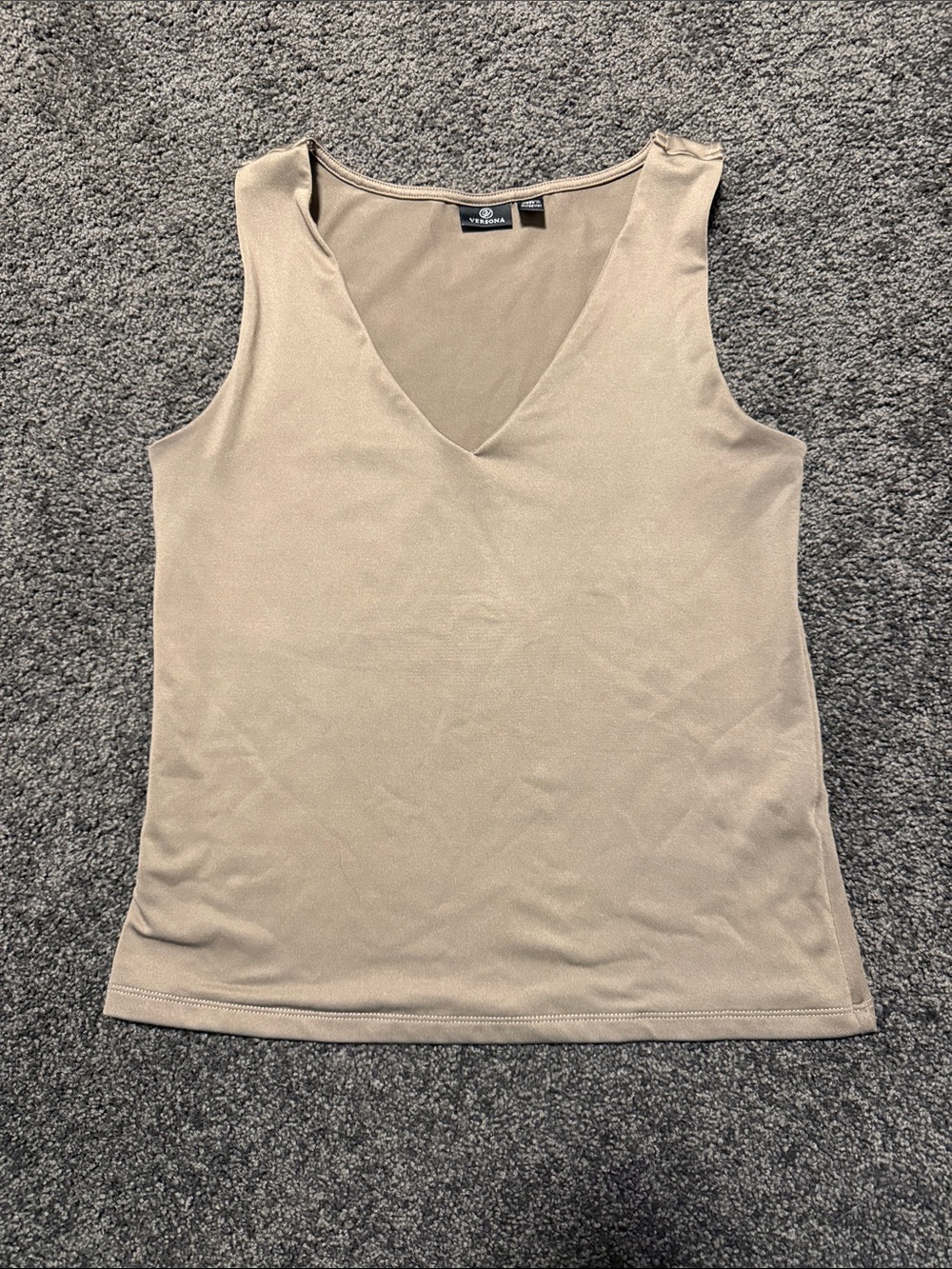 Versona Sleeveless V-Neck Tank Top - Beige